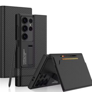 Samsung Galaxy S25 Ultra Black Leather Styles With Magnetic Premium Flip Cover