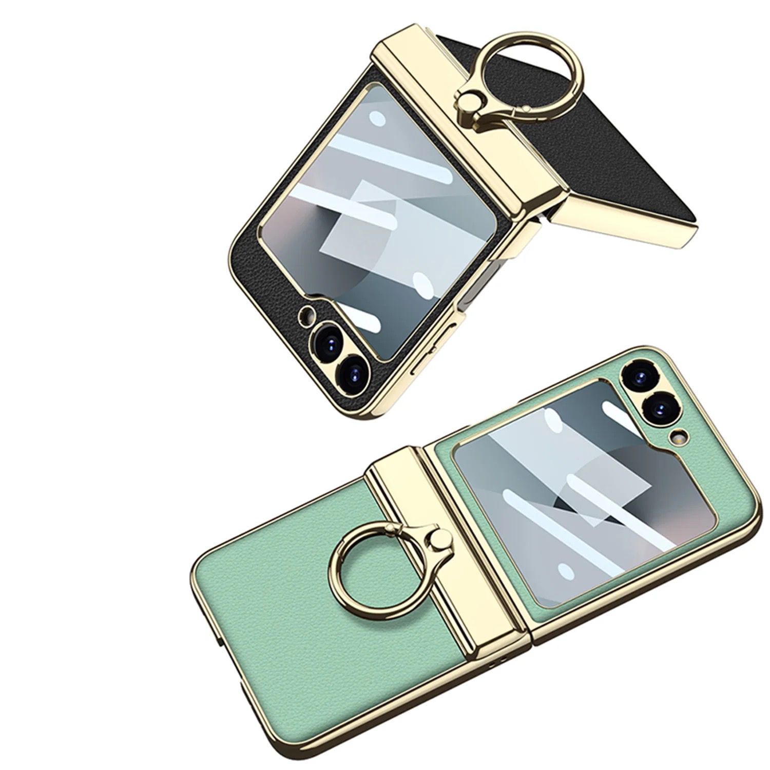 Samsung Galaxy Z Flip 6 Green Matt Styles With Magnetic Hinge And Inbuilt Front Screen Guard - Image 2