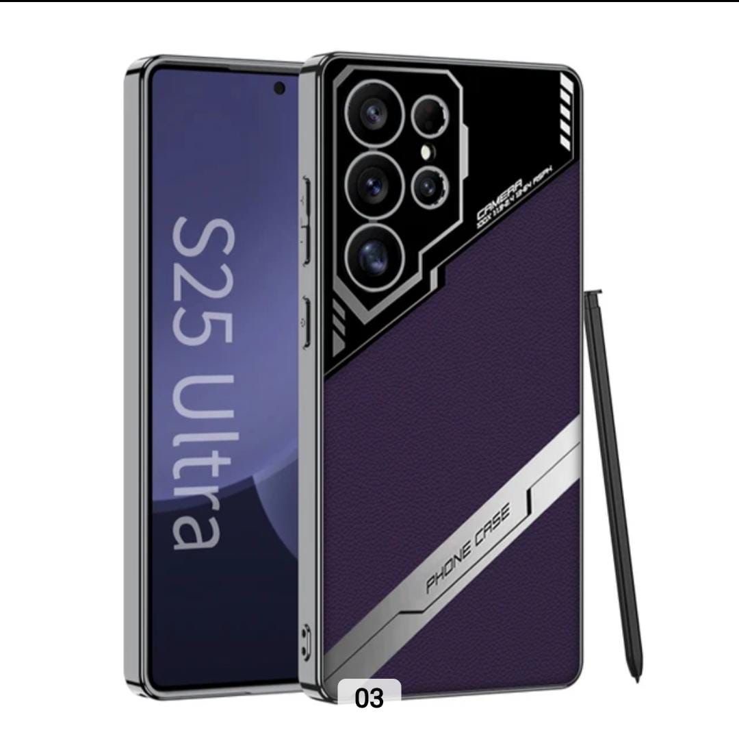 Samsung Galaxy S25 Ultra Purple Fancy Leather And Glossy Design Case