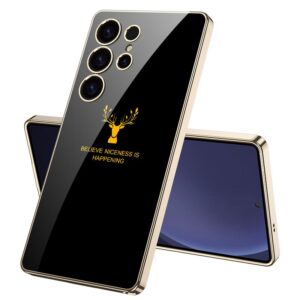 Samsung Galaxy S25 Ultra Black Glossy And Gold Deer