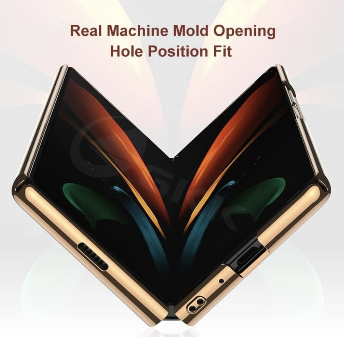 Samsung Galaxy Z Fold 5 With Glossy Black And Gold Lion Design Case - Image 3