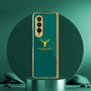 Samsung Galaxy Z Fold 4 With Glossy Green And Gold Deer