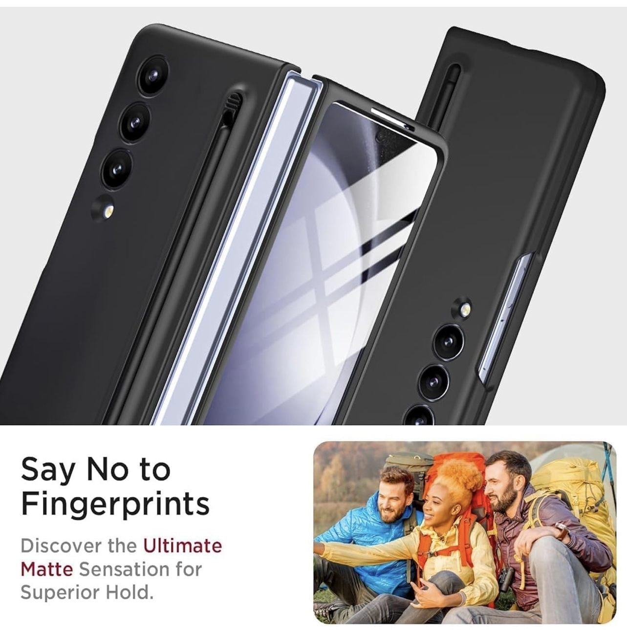 Samsung Galaxy Z Fold 3 Black Silicon OG Spen Case With Inbuilt Free Black Pen - Image 3