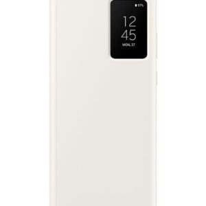 Samsung Galaxy S22 Ultra White Smart View Case-Protective Leather Cover With Smart Display, Tap Control, Slim Design