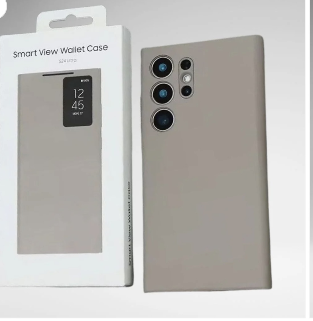 Samsung Galaxy S24 Ultra Titanium Grey Smart View Wallet Case-Protective Leather Cover With Smart Display, Tap Control, Slim Design - Image 3