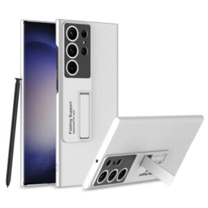 Samsung Galaxy S24 Ultra Silver  Matt Styles Design With Premium Stand Holder