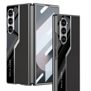 Samsung Galaxy Z Fold 6 Black Leather And Glossy Procase With Inbuilt Front Screen Guard