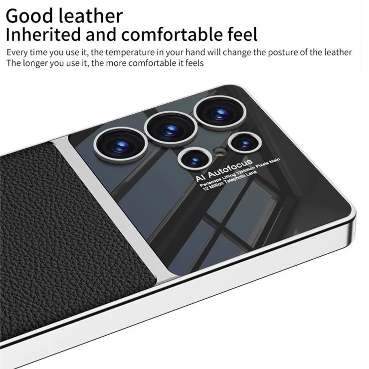 Samsung Galaxy S25 Ultra Black Leather And Glossy Autofocus Design Case - Image 2