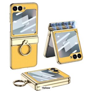 Samsung Galaxy Z Flip 6 Yellow Matt Styles With Magnetic Hinge And Inbuilt Front Screen Guard