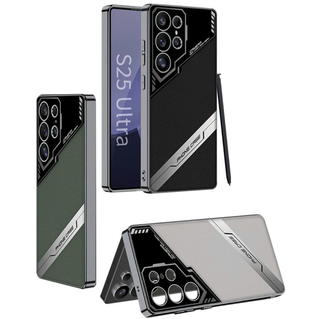 Samsung Galaxy S25 Ultra Purple Fancy Leather And Glossy Design Case - Image 2