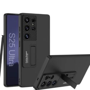 Samsung Galaxy S25 Ultra Black  Matt Styles Design And Stand Holder
