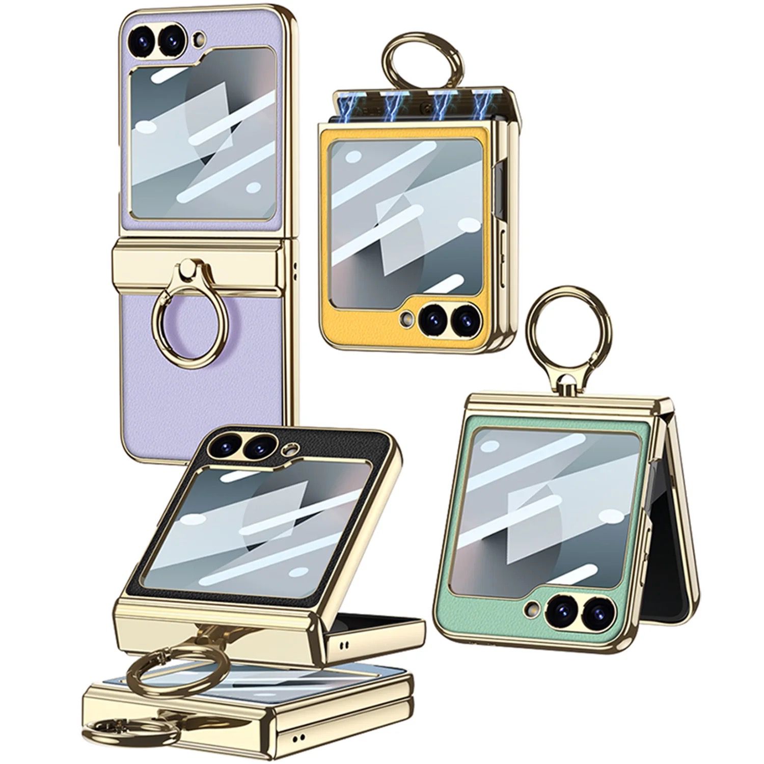 Samsung Galaxy Z Flip 6 Green Matt Styles With Magnetic Hinge And Inbuilt Front Screen Guard - Image 3